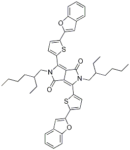 3,6-bis(5-(benzofuran-2-yl)thiophen-2-yl)-2,5-bis(2-ethylhexyl)pyrrolo[3,4-c]pyrrole-1,4(2H,5H)-dione Structure