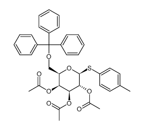 (2S,3R,4S,5S,6R)-2-(p-tolylthio)-6-((trityloxy)methyl)tetrahydro-2H-pyran-3,4,5-triyl triacetate Structure