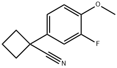 1-(3-fluoro-4-methoxyphenyl)cyclobutane-1-carbonitrile Structure