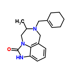 6-(cyclohex-1-en-1-ylmethyl)-5-methyl-4,5,6,7-tetrahydroimidazo[4,5,1-jk][1,4]benzodiazepin-2-ol结构式