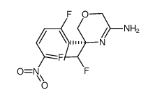 (R)-5-difluoromethyl-5-(2-fluoro-5-nitro-phenyl)-5,6-dihydro-2H-[1,4]oxazin-3-ylamine Structure