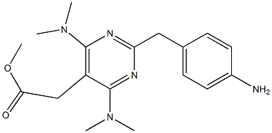 5-PyriMidineacetic acid, 2-[(4-aMinophenyl)Methyl]-4,6-bis(diMethylaMino)-, Methyl ester结构式