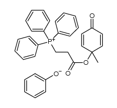 (3-((1-methyl-4-oxocyclohexa-2,5-dien-1-yl)oxy)-3-oxopropyl)triphenylphosphonium phenolate Structure