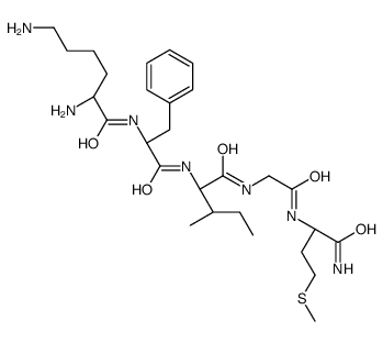 (2S)-2,6-diamino-N-[(2S)-1-[[(2S,3S)-1-[[2-[[(2S)-1-amino-4-methylsulfanyl-1-oxobutan-2-yl]amino]-2-oxoethyl]amino]-3-methyl-1-oxopentan-2-yl]amino]-1-oxo-3-phenylpropan-2-yl]hexanamide Structure