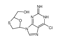 [(2S,5S)-5-(2-amino-6-chloropurin-9-yl)-1,3-oxathiolan-2-yl]methanol Structure