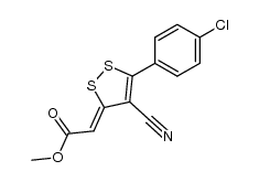 methyl 2-(5-(4-chlorophenyl)-4-cyano-3H-1,2-dithiol-3-ylidene)acetate结构式