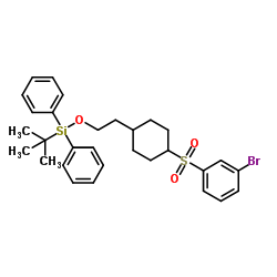 (2-{4-[(3-Bromophenyl)sulfonyl]cyclohexyl}ethoxy)(2-methyl-2-propanyl)diphenylsilane结构式