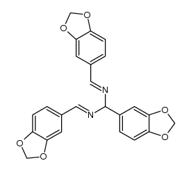 C-benzo[1,3]dioxol-5-yl-N,N'-bis-benzo[1,3]dioxol-5-ylmethylene-methanediamine结构式