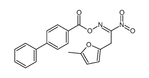 2-(5-methylfuran-2-yl)-1-nitroethan-1-one O-([1,1'-biphenyl]-4-carbonyl) oxime Structure