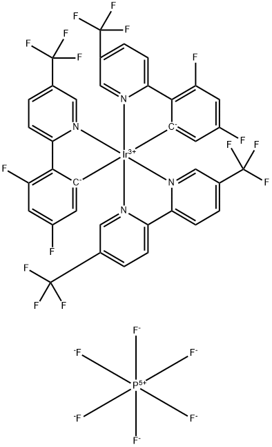 [5,5'-Bis(trifluoromethyl)-2,2'-bipyridine-κN,κN]bis[3,5-difluoro-2-[5-(trifluoromethyl)-2-pyridinyl-κN]phenyl] iridium hexafluorophosphate Structure