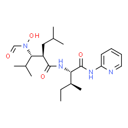 (2R,3S)-3-(formyl-hydroxy-amino)-4-methyl-2-(2-methylpropyl)-N-[(1S,2S)-2-methyl-1-(pyridin-2-ylcarbamoyl)butyl]pentanamide Structure