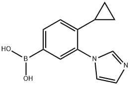 4-Cyclopropyl-3-(1H-imidazol-1-yl)phenylboronic acid结构式