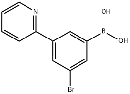 3-(Pyridin-2-yl)-5-bromophenylboronic acid结构式