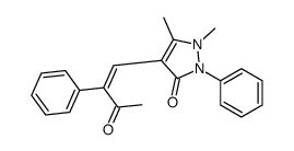 1,5-dimethyl-4-[(Z)-3-oxo-2-phenylbut-1-enyl]-2-phenylpyrazol-3-one结构式