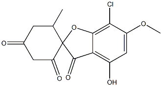 7-Chloro-4-hydroxy-6-methoxy-6'-methylspiro[benzofuran-2(3H),1'-cyclohexane]-2',3,4'-trione structure