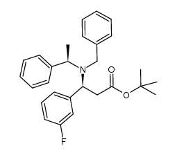 tert-butyl (3S,αR)-3-[N-benzyl-N-(α-methylbenzyl)amino]-3-(3'-fluorophenyl)propanoate Structure