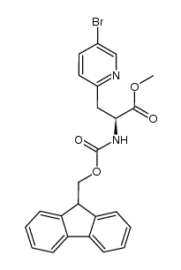 (2S)-(N-fluorenylmethoxycarbonylamino)-3-(5'-bromopyrid-2'-yl)propionic acid methyl ester结构式