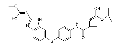 5-[[4-[[(2S)-2-[[(1,1-DIMETHYLETHOXY)CARBONYL]AMINO]-1-OXOPROPYL]AMINO]PHENYL]THIO]-1H-BENZIMIDAZOL-2-YL]-CARBAMIC ACID METHYL ESTER结构式