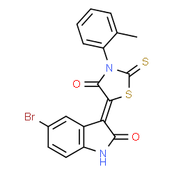 (Z)-5-(5-bromo-2-oxoindolin-3-ylidene)-2-thioxo-3-(o-tolyl)thiazolidin-4-one Structure