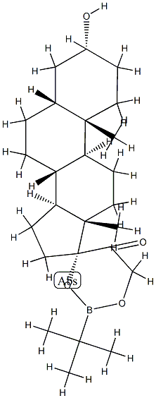 17,21-[(tert-Butylboranediyl)bis(oxy)]-3α-hydroxy-5β-pregnan-20-one结构式