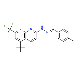 Benzaldehyde, 4-methyl-, [5,7-bis(trifluoromethyl)-1,8-naphthyridin-2-yl]hydrazone (9CI) Structure