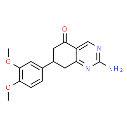 2-Amino-7-(3,4-dimethoxyphenyl)-7,8-dihydroquinazolin-5(6H)-one结构式