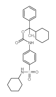 (1-cyclohexyl-1-phenyl-ethyl) N-[4-(cyclohexylsulfamoyl)phenyl]carbamate structure