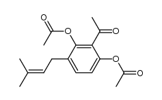 2-acetyl-3-acetyloxy-4-(3-methylbut-2-enyl)phenyl acetate结构式