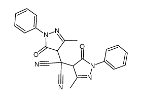 bis-(3-methyl-1-phenyl-2-pyrazolin-5-on-4-yl)methanedicarbonitrile结构式