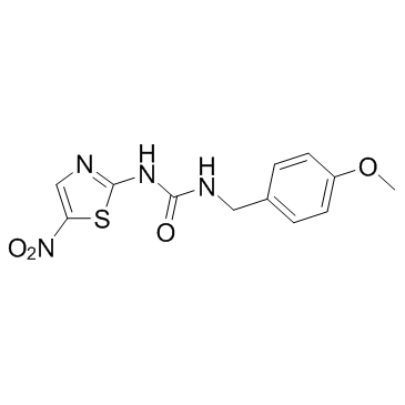 N-(4-甲氧基苄基)-N'-(5-硝基-1,3-噻唑-2-基)脲结构式