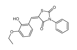 (5Z)-5-[(3-ethoxy-2-hydroxyphenyl)methylidene]-3-phenyl-1,3-thiazolidine-2,4-dione结构式
