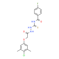 N-({2-[(4-chloro-3,5-dimethylphenoxy)acetyl]hydrazino}carbonothioyl)-4-fluorobenzamide Structure