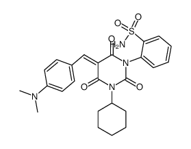 1-cyclohexyl-5-(4-dimethylamino-benzylidene)-3-(2-sulfamoyl-phenyl)-pyrimidine-2,4,6-trione Structure
