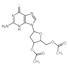 [3-acetyloxy-5-(2-amino-6-sulfanylidene-3H-purin-9-yl)oxolan-2-yl]methyl acetate Structure