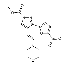 4-(morpholin-4-ylimino-methyl)-3-(5-nitro-furan-2-yl)-pyrazole-1-carboxylic acid methyl ester结构式