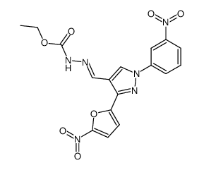 3-(5-nitro-2-furyl)-1-(m-nitrophenyl)pyrazole-4-carboxaldehyde-ethoxycarbonylhydrazone Structure