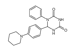 1-phenyl-6-(4-piperidin-1-yl-phenyl)-[1,3,5]triazinane-2,4-dione结构式