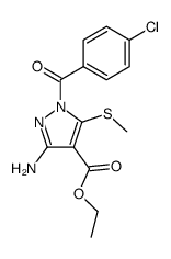 3-amino-1-(4-chloro-benzoyl)-5-methylsulfanyl-1H-pyrazole-4-carboxylic acid ethyl ester结构式