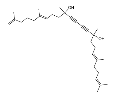 2,6,10,15,19,23-hexamethyltetracosa-1,6,18,22-tetraene-11,13,-diyne-10,15-diol结构式