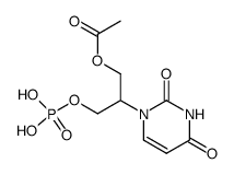 1-[2-acetoxy-1-(phosphonooxy-methyl)-ethyl]-1H-pyrimidine-2,4-dione结构式