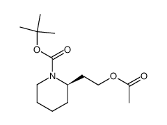 (R)-2-(2-acetoxy-ethyl)-piperidine-1-carboxylic acid tert-butyl ester结构式