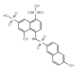 5-hydroxy-4-[[(6-hydroxy-2-naphthyl)sulphonyl]amino]naphthalene-1,7-disulphonic acid Structure