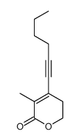 4-hex-1-ynyl-5-methyl-2,3-dihydropyran-6-one结构式