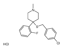 4-(4-Chloro-benzylsulfanyl)-4-(2-fluoro-phenyl)-1-methyl-piperidine; hydrochloride结构式