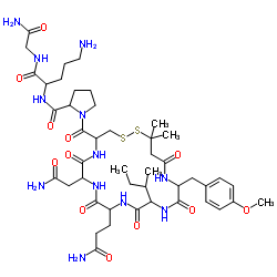 vasotocin, 1-desaminopenicillamyl-(Tyr-OMe)(2)-Orn(8)-结构式