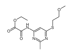 ethyl 2-[[6-(2-methoxyethylsulfanyl)-2-methylpyrimidin-4-yl]amino]-2-oxoacetate Structure