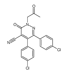 5,6-bis(4-chlorophenyl)-3-oxo-2-(2-oxopropyl)pyridazine-4-carbonitrile结构式