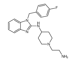 N-[1-(2-aminoethyl)-4-piperidinyl]-1-[(4-fluorophenyl)-methyl]-1H-benzimidazol-2-amine结构式