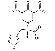 (S)-2-(3,5-dinitro-4-oxopyridin-1(4H)-yl)-3-(1H-imidazol-4-yl)propanoic acid结构式