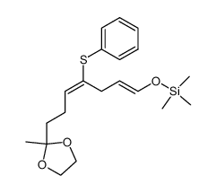 (X,E)-2-(7-((trimethylsilyl)oxy)-4-thiophenyl-3,6-heptadienyl)-2-methyl-1,3-dioxolane结构式